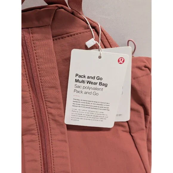 LULULEMON Pack and Go Multi Wear Backpack Spiced Chi NWT - Picture 3 of 6